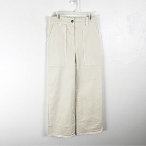A.L.C. Ivory High Rise Flat Front Pockets Wide Leg Jeans, Size 0